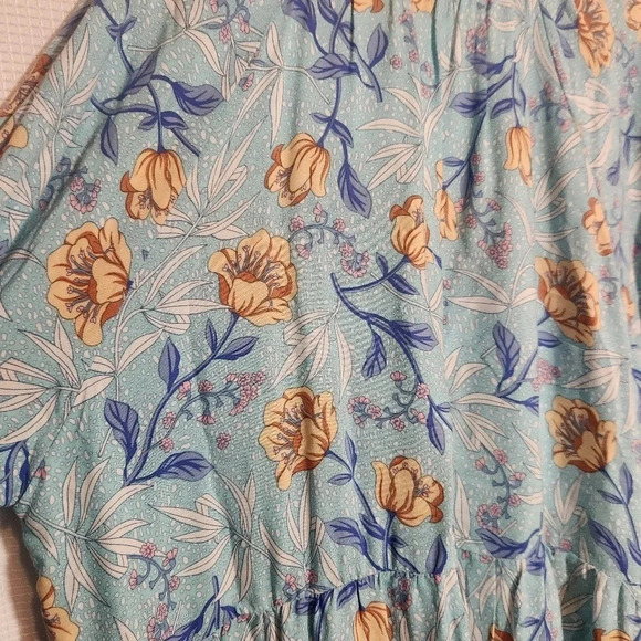 Umgee Dolman Sleeve Bohemian Floral Boho Tassels Dress Festival Large - Picture 3 of 9